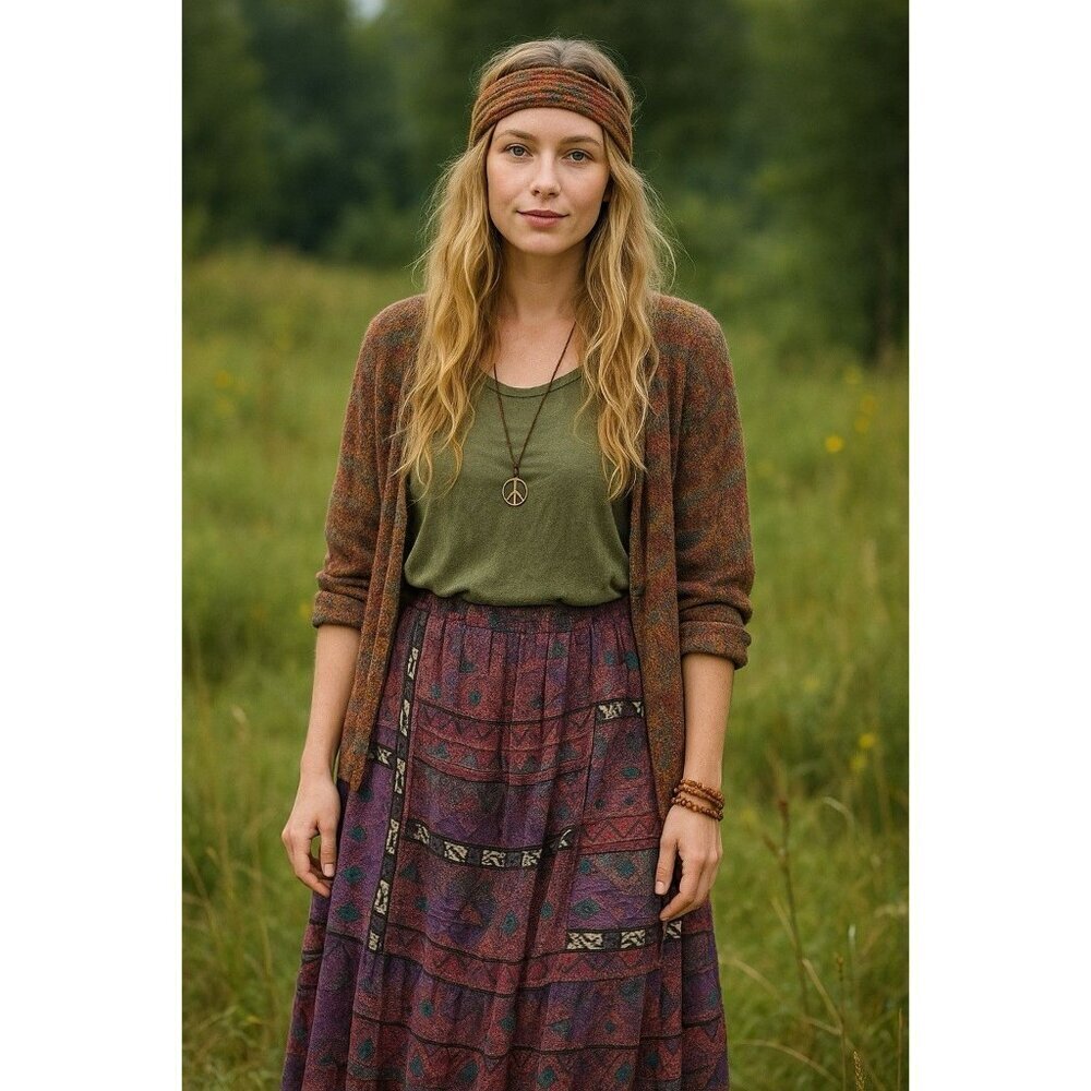 Vintage Ladies Skirt Boho Hippy Large